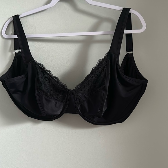 Vanity Fair Bra 38DDD Black, 76014 underwire no padding silky wide straps 3543 G - Picture 3 of 9